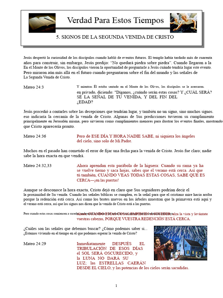 Señales de la Segunda Venida de Cristo | PDF | Segundo advenimiento ...