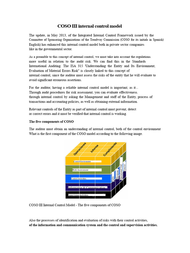 COSO III Internal Control Framework | PDF | Internal Control | Audit