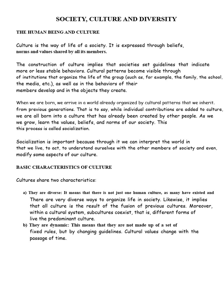 Understanding Culture and Diversity | PDF | Value (Ethics) | Socialization