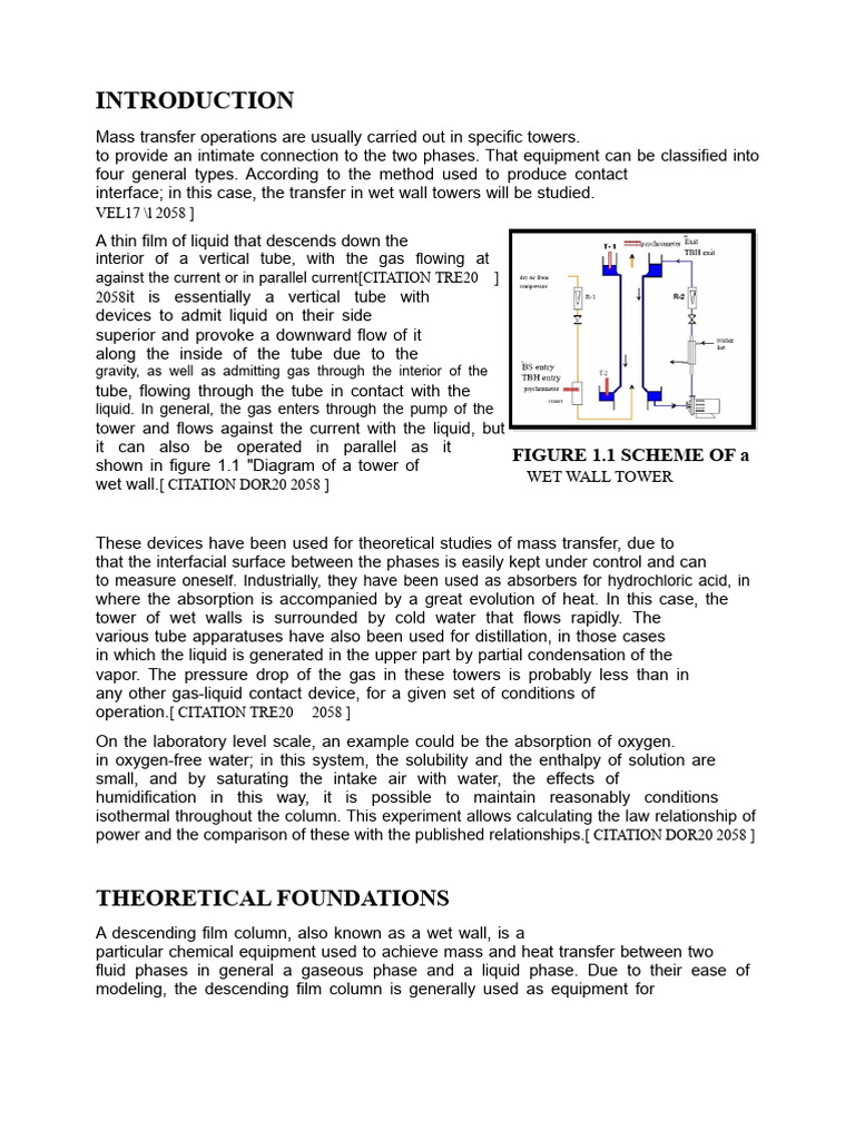 Wet Wall Tower Mass Transfer Analysis | PDF | Liquids | Distillation