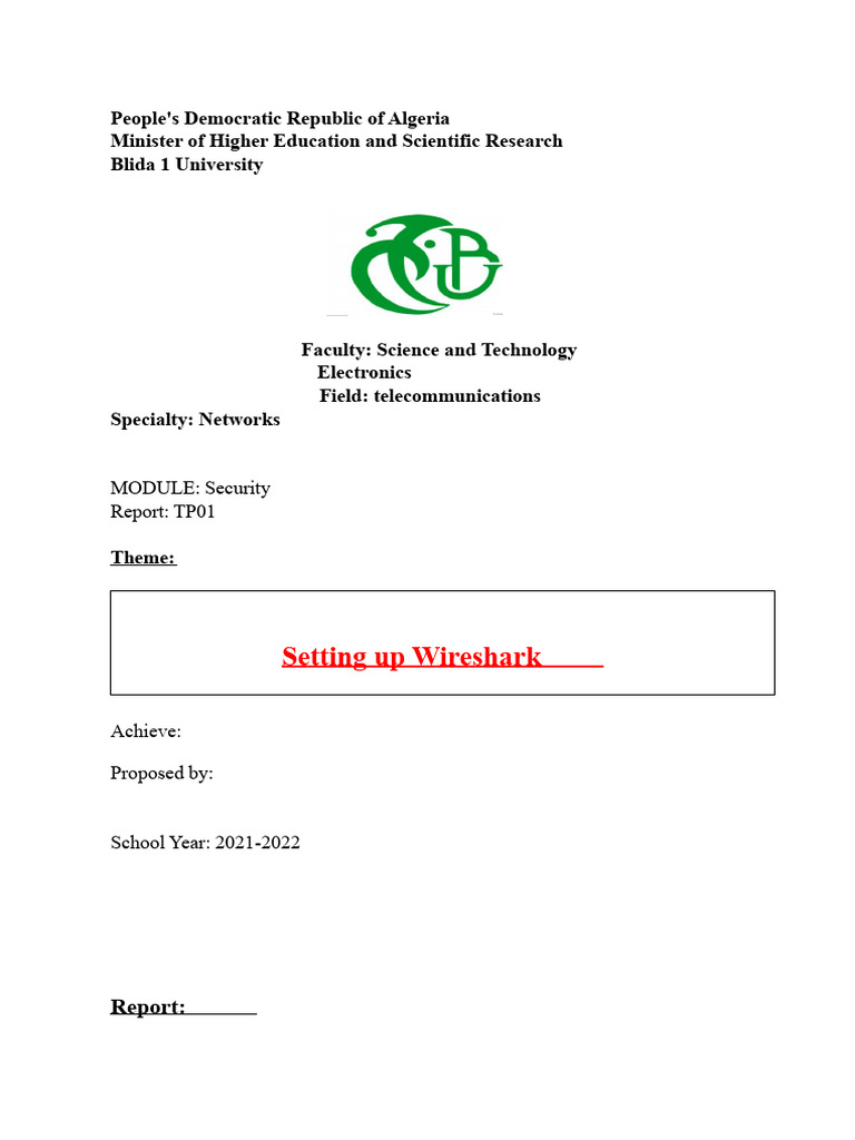 Wireshark Setup and Analysis Guide | PDF | Computer Network | Internet ...