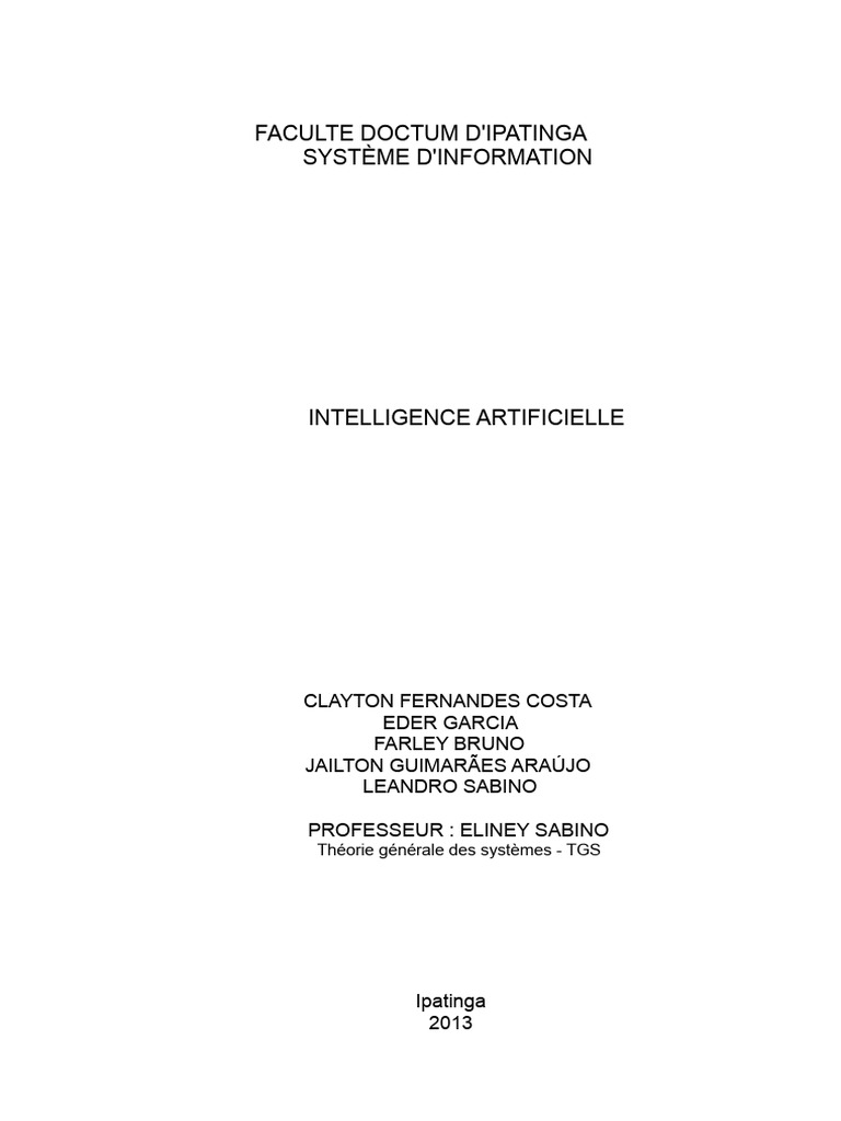 Applications et Histoire de l'IA | PDF | Intelligence artificielle ...