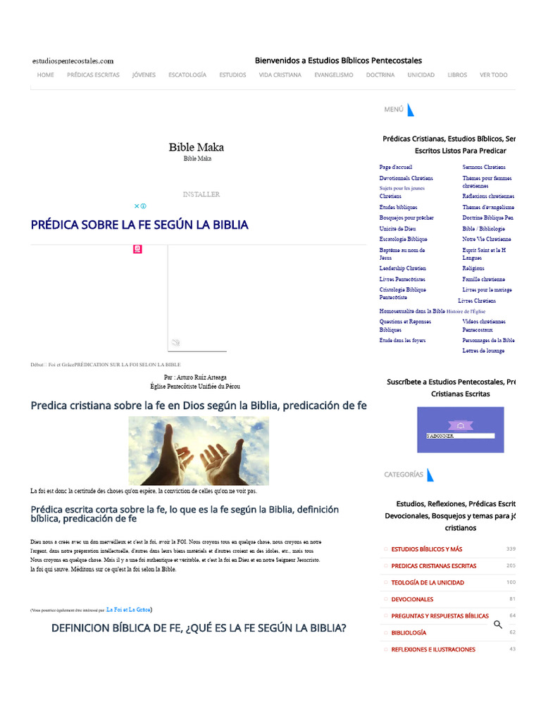 Prédication sur la foi selon la Bible | PDF | Dieu | Évangile selon Marc