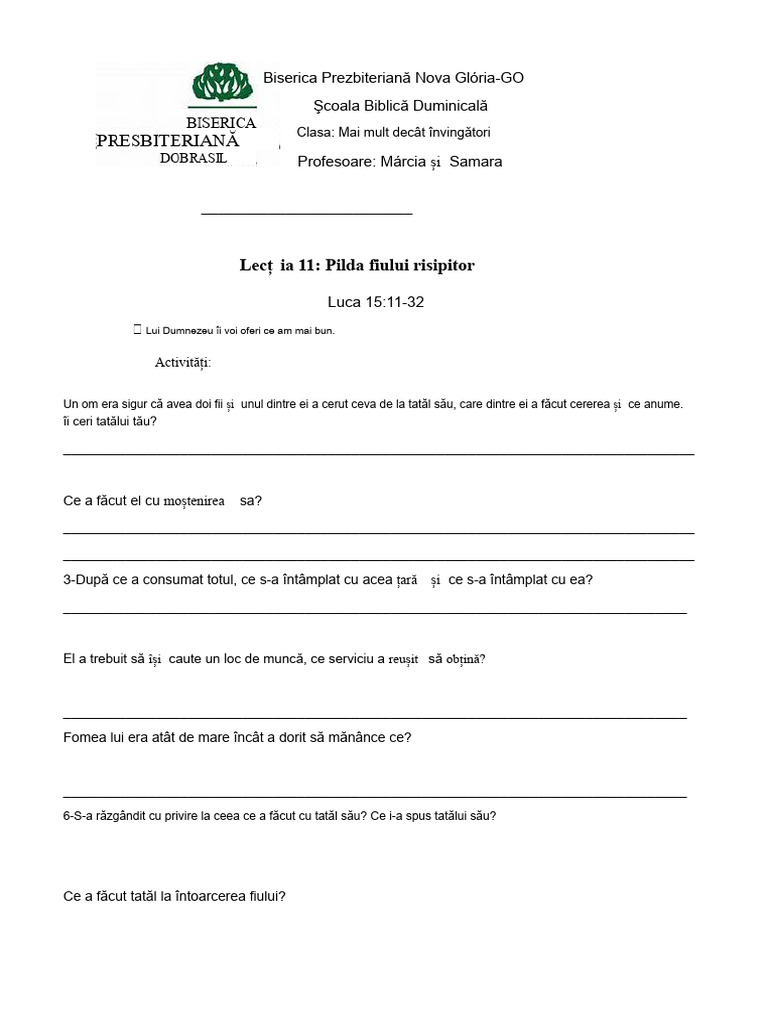 Parabola Fiului Risipitor | PDF