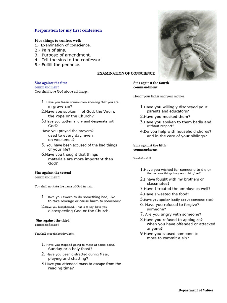 Guide to Preparing for First Confession | PDF | Penance | Confession ...