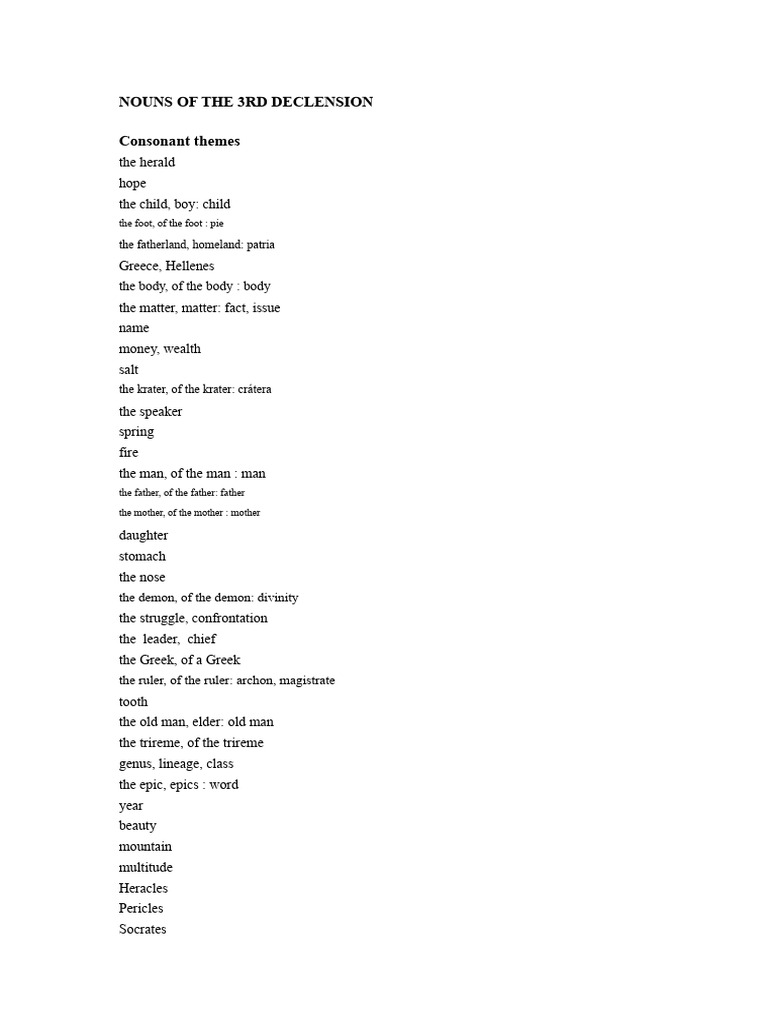 3rd Declension Nouns and Adjectives Guide | PDF