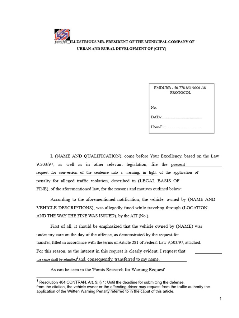 Traffic Violation Warning Request Protocol | PDF | Fine (Penalty) | Justice