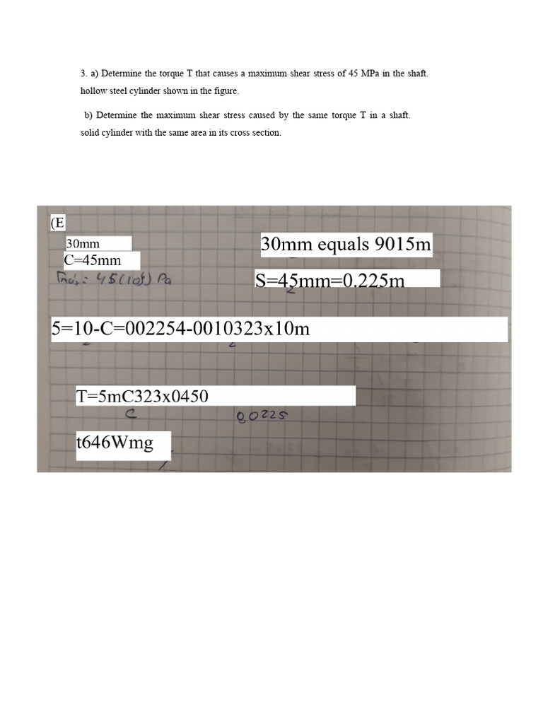 Torque and Shear Stress Calculations | PDF