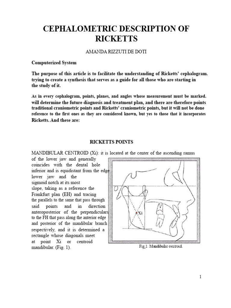 Ricketts Cephalometric Analysis Guide | PDF | Dental Anatomy ...
