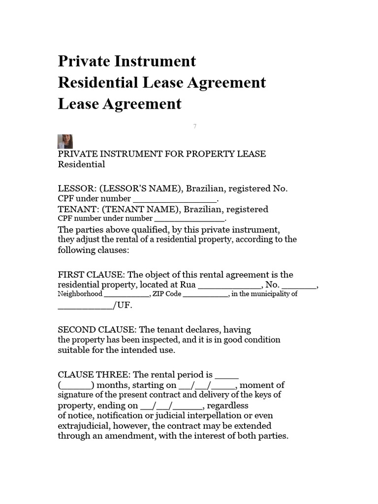 Residential Lease Agreement Template PDF Lease Leasehold Estate