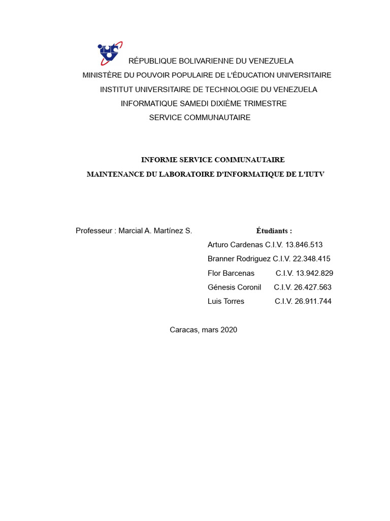 Maintenance du laboratoire informatique IUTV | PDF | Loi | Informatique
