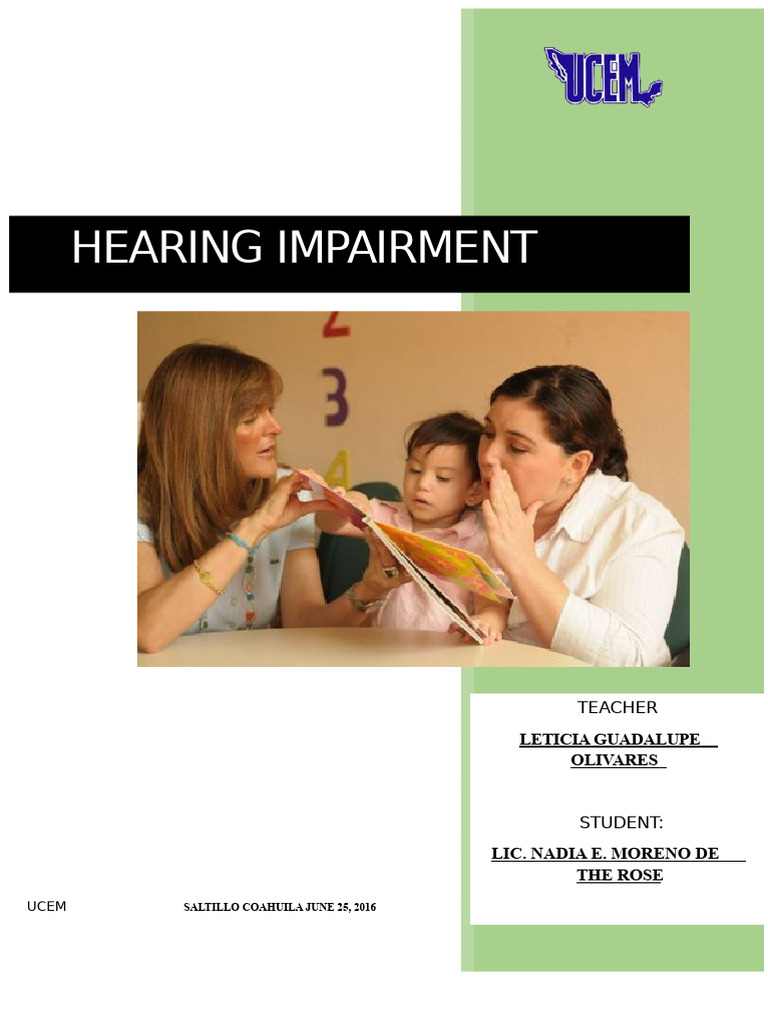 Understanding Hearing Impairment in Education | PDF | Ear | Hearing
