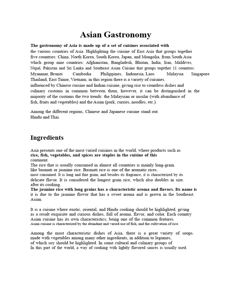 Exploring Asian Gastronomy and Cuisines | PDF | Chinese Cuisine ...