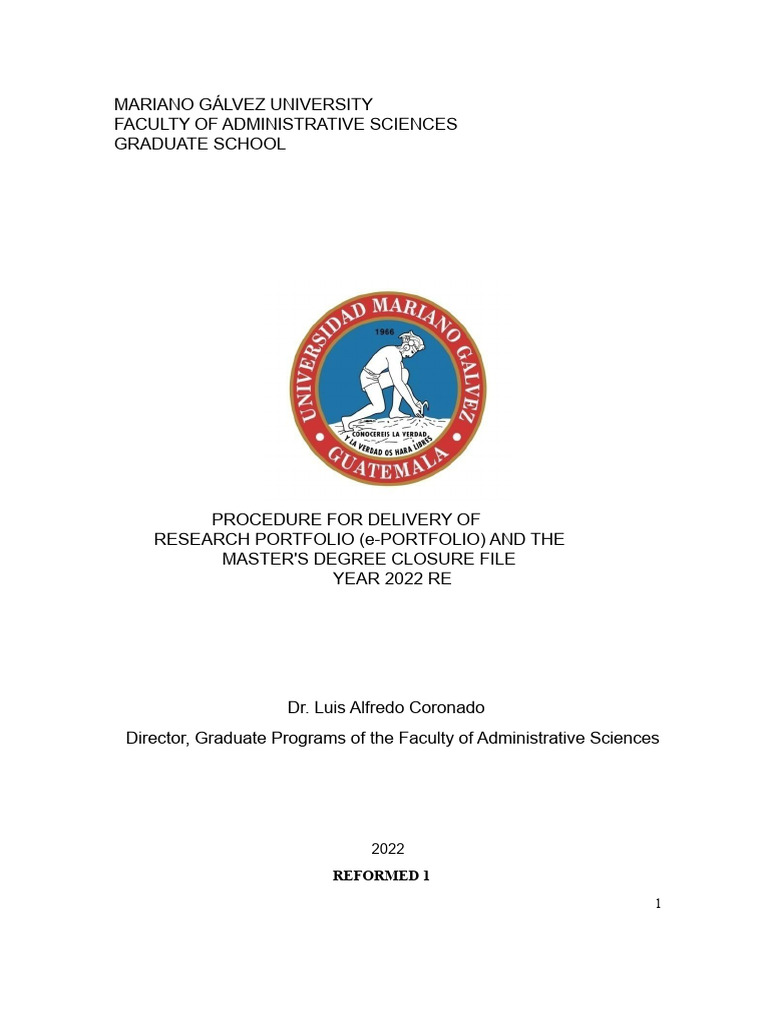 Research Portfolio Submission Guide 2022 | PDF | Master's Degree