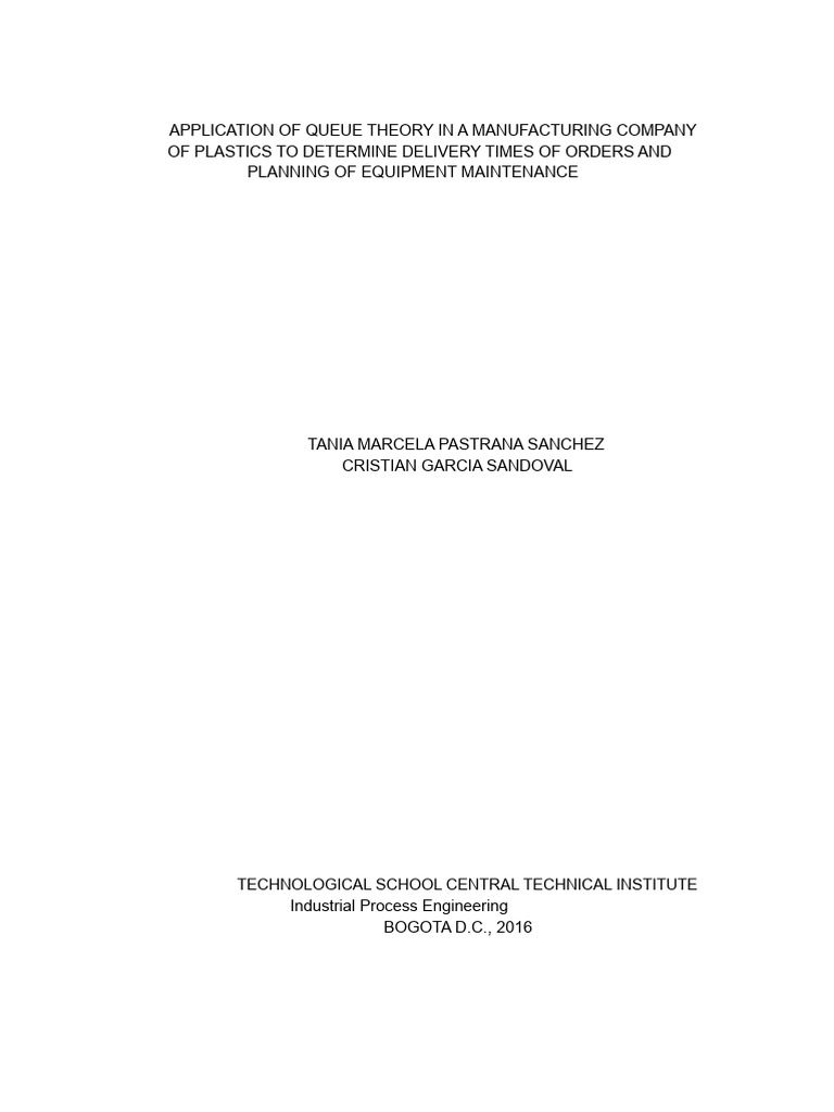 Queue Theory in Plastic Manufacturing | PDF | Simulation | Methodology
