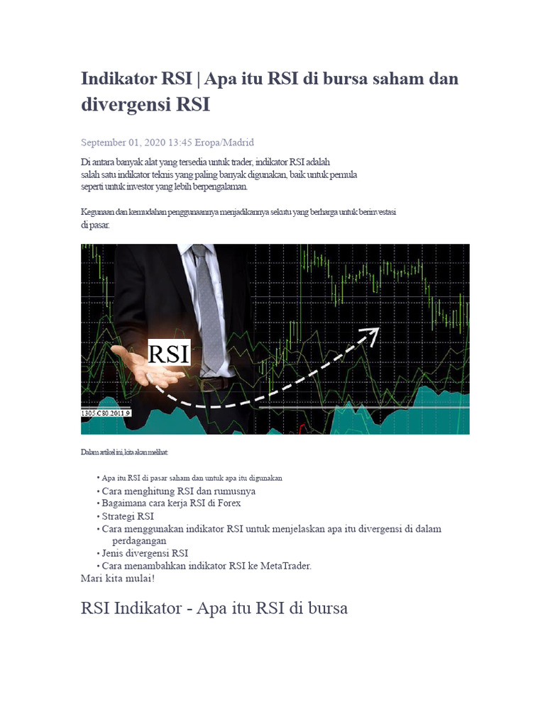 Panduan Lengkap Indikator RSI untuk Trader | PDF