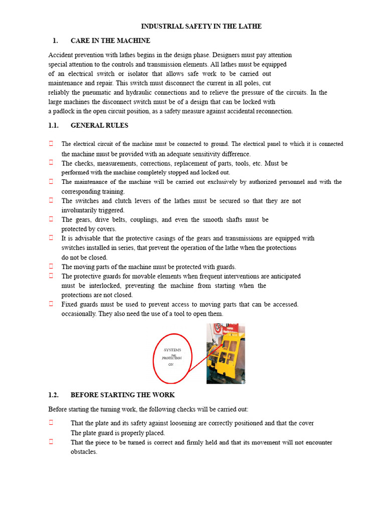 Lathe Safety Guidelines and Best Practices | PDF | Manufactured Goods ...