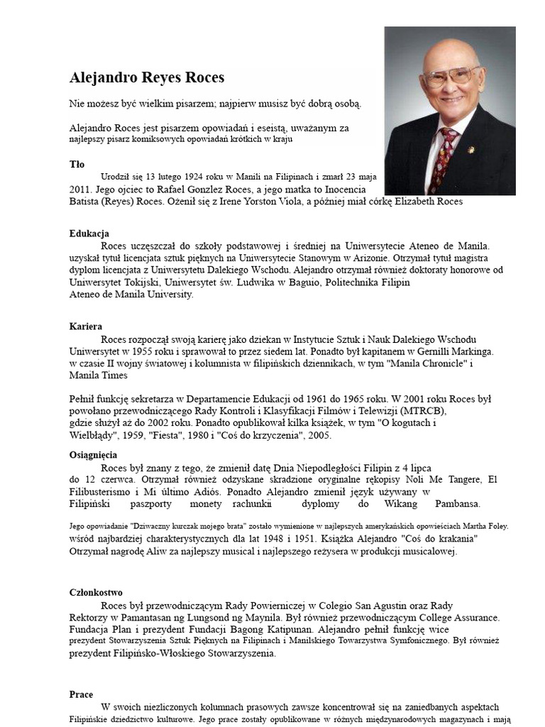 Alejandro Reyes Roces | PDF