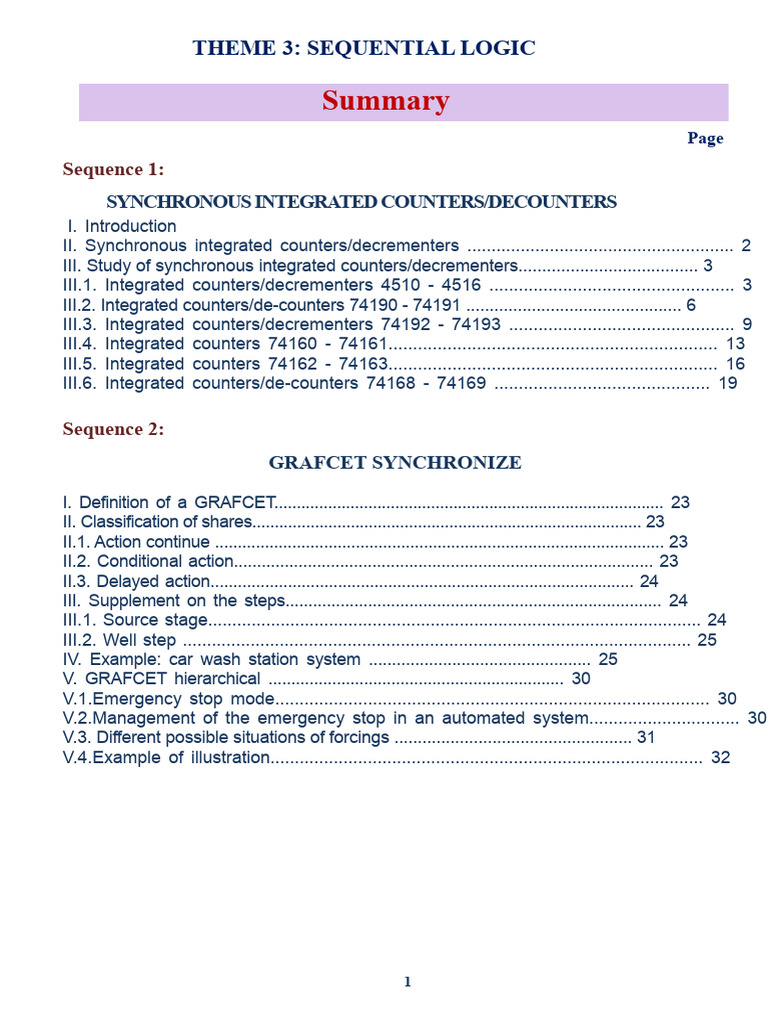 GRAFCET and Synchronous Counters | PDF | Electronic Circuits | Computer ...