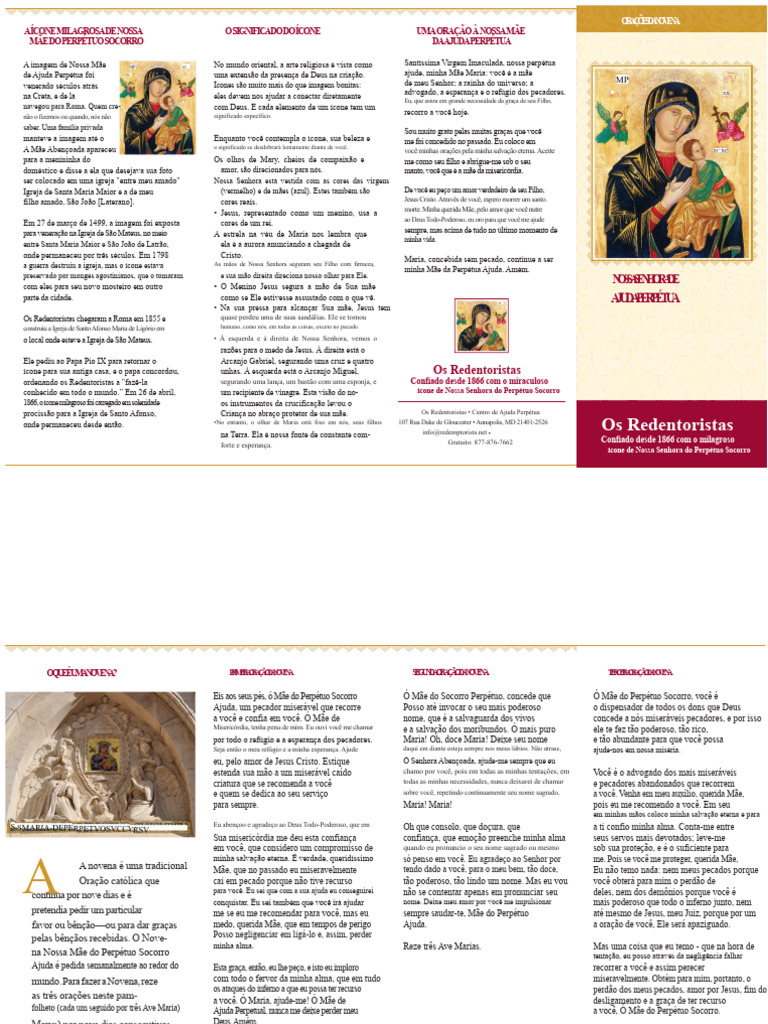 Folheto da Novena OMPH | PDF | Maria, mãe de Jesus | Oração