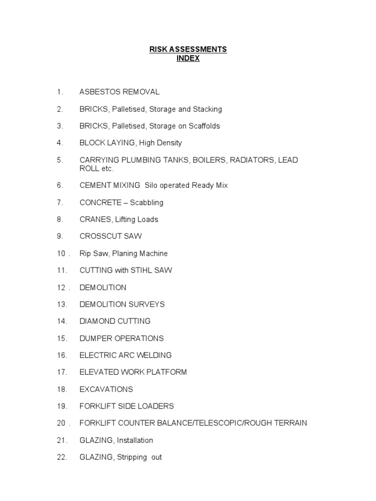 Construction Risk Assessment Guide | PDF | Personal Protective ...