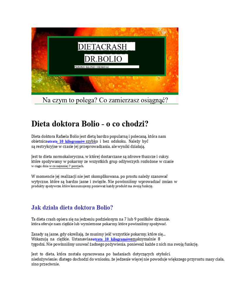 Dieta Crash Lekarz Bolio | PDF