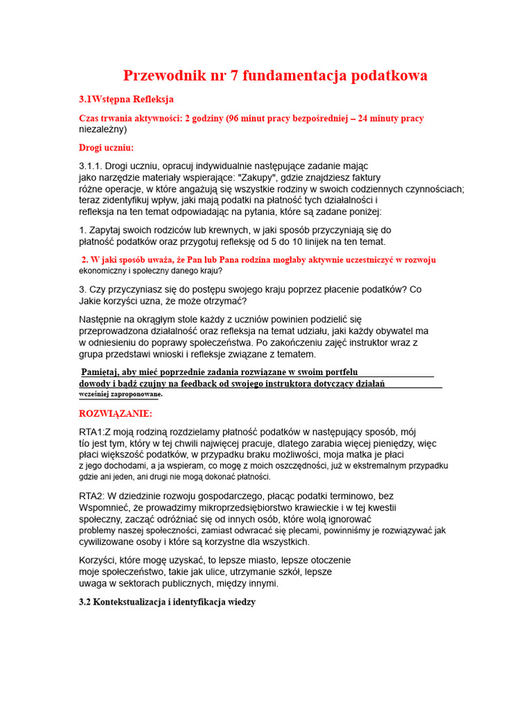 Rozwiązanie Przewodnik NR 7 | PDF