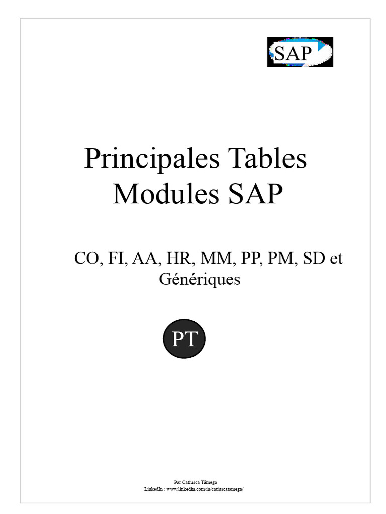 Tables SAP Essentielles par Module | PDF | Banques | Comptabilité