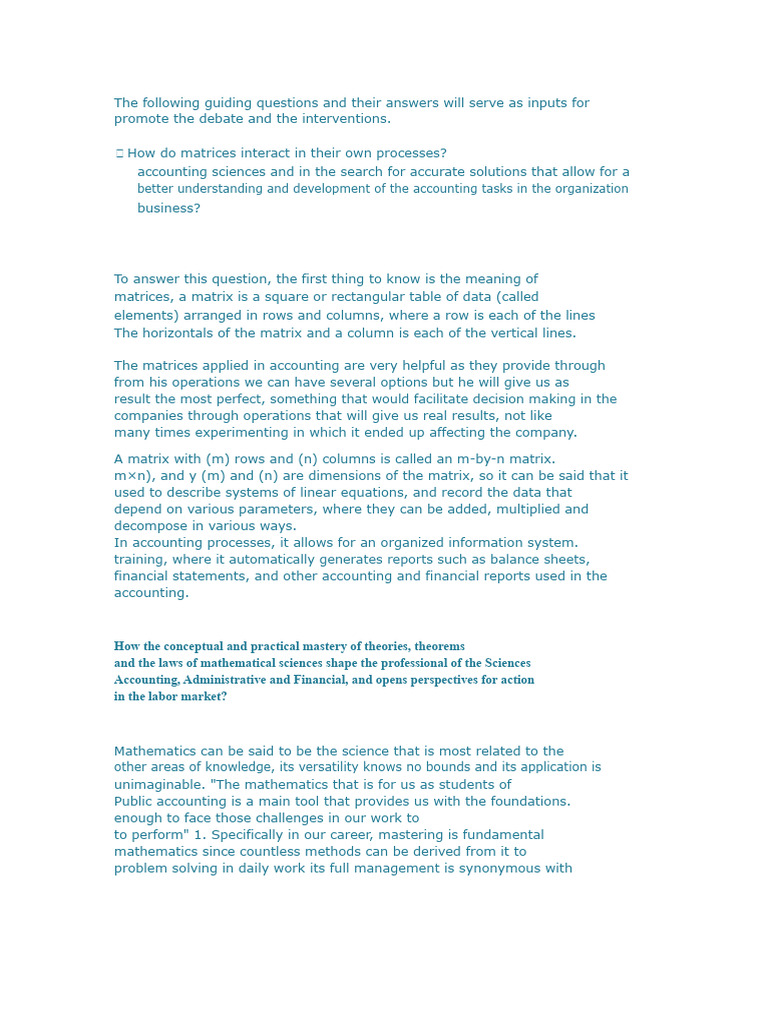 forum matrices | PDF | Matrix (Mathematics) | Mathematics