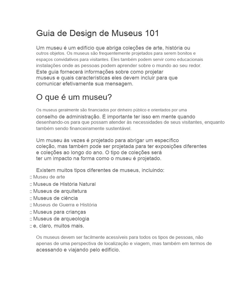 Guia Prático para Design de Museus | PDF | Museu | Acessibilidade