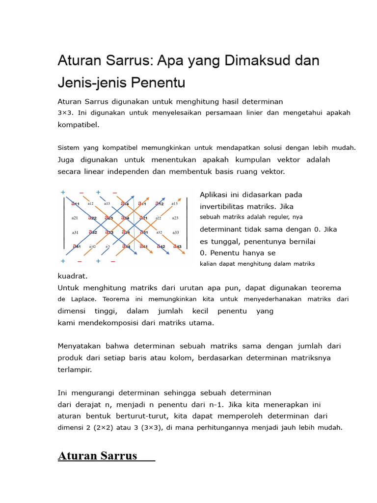 Aturan Sarrus | PDF