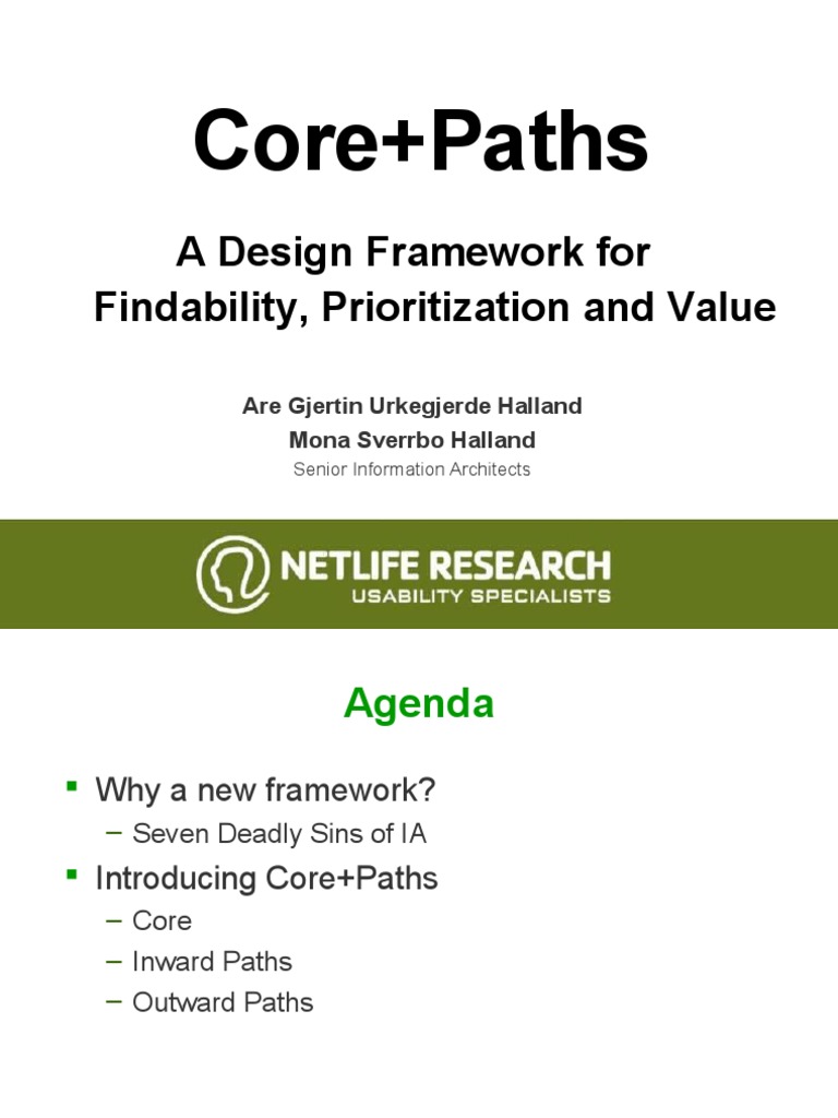 Core+Paths: A Design Framework For Findability, Prioritization and ...