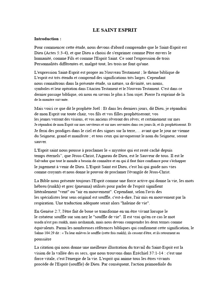 Comprendre la nature du Saint-Esprit | PDF | Saint-Esprit | Dieu