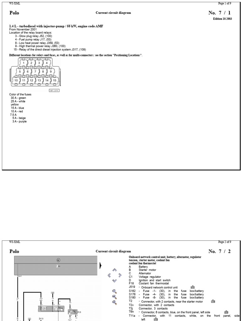 VW Polo Engine Bay Relay Diagram | PDF | Electrical Connector | Diesel ...