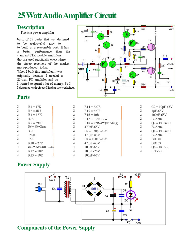 25W DIY Audio Amplifier Guide | PDF | Amplifier | Computer Engineering