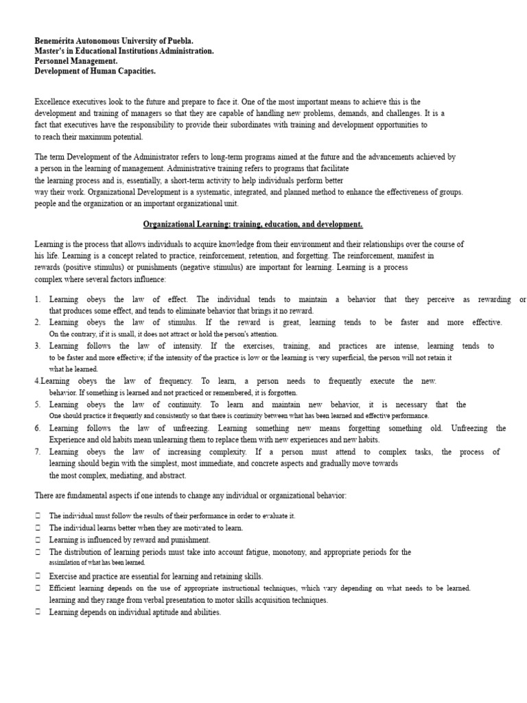 Development of Human Capacities | PDF | Learning | Performance Appraisal