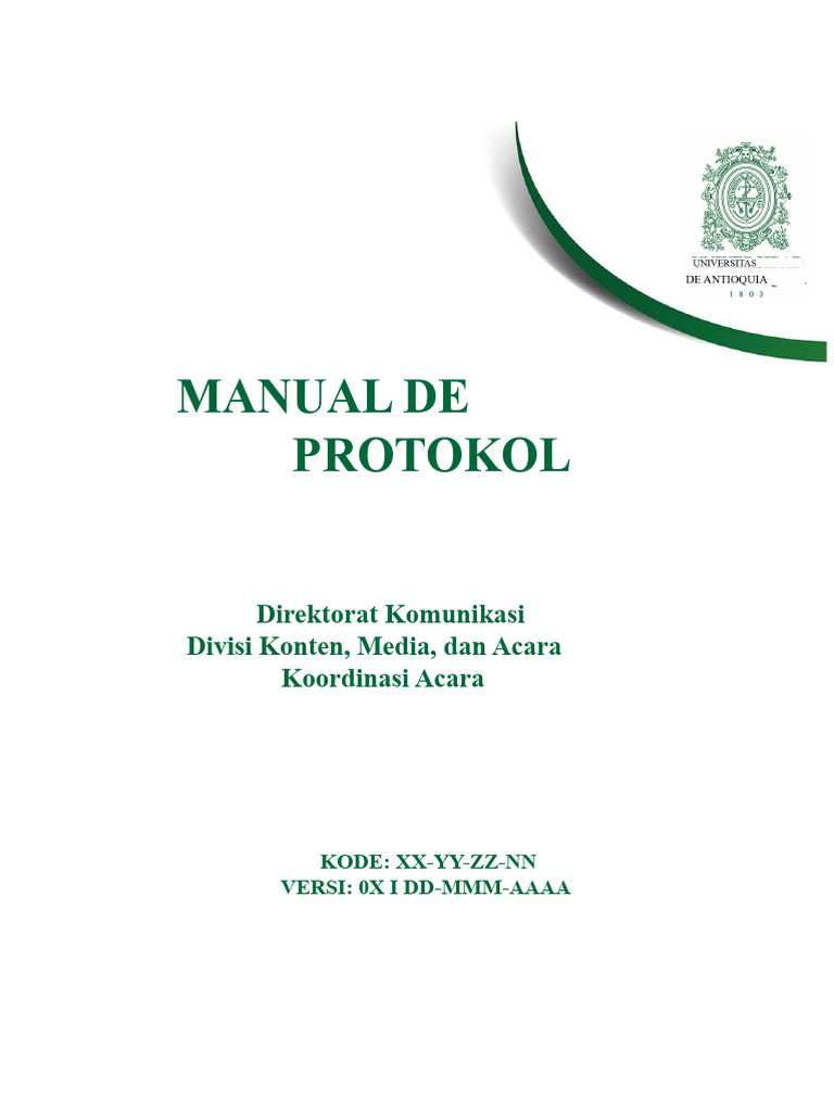 Manual Protokol Universitas Antioquia | PDF