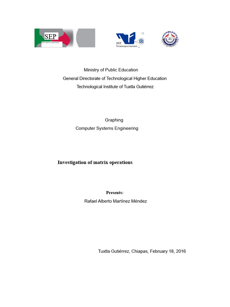 Matrix Operations in Computer Science | PDF | Matrix (Mathematics ...