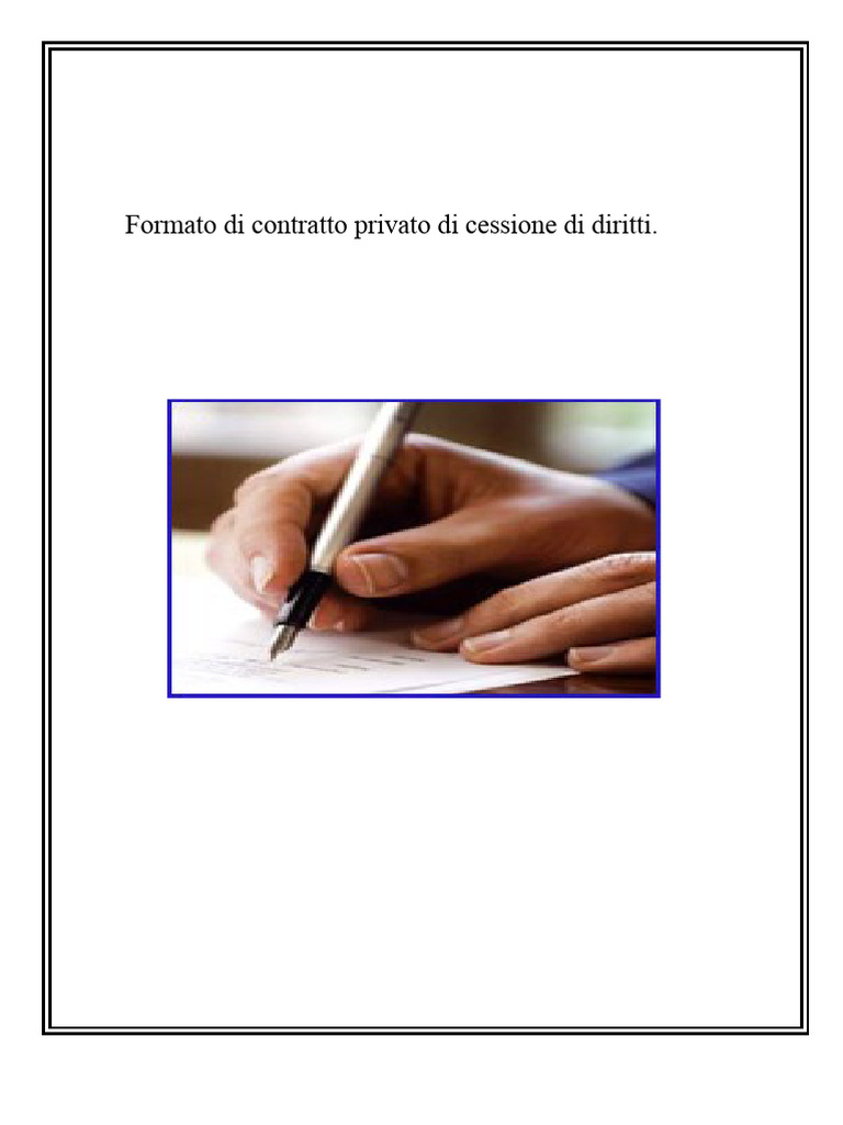 Formato Di Contratto Privato Di Cessione Di Diritti | PDF