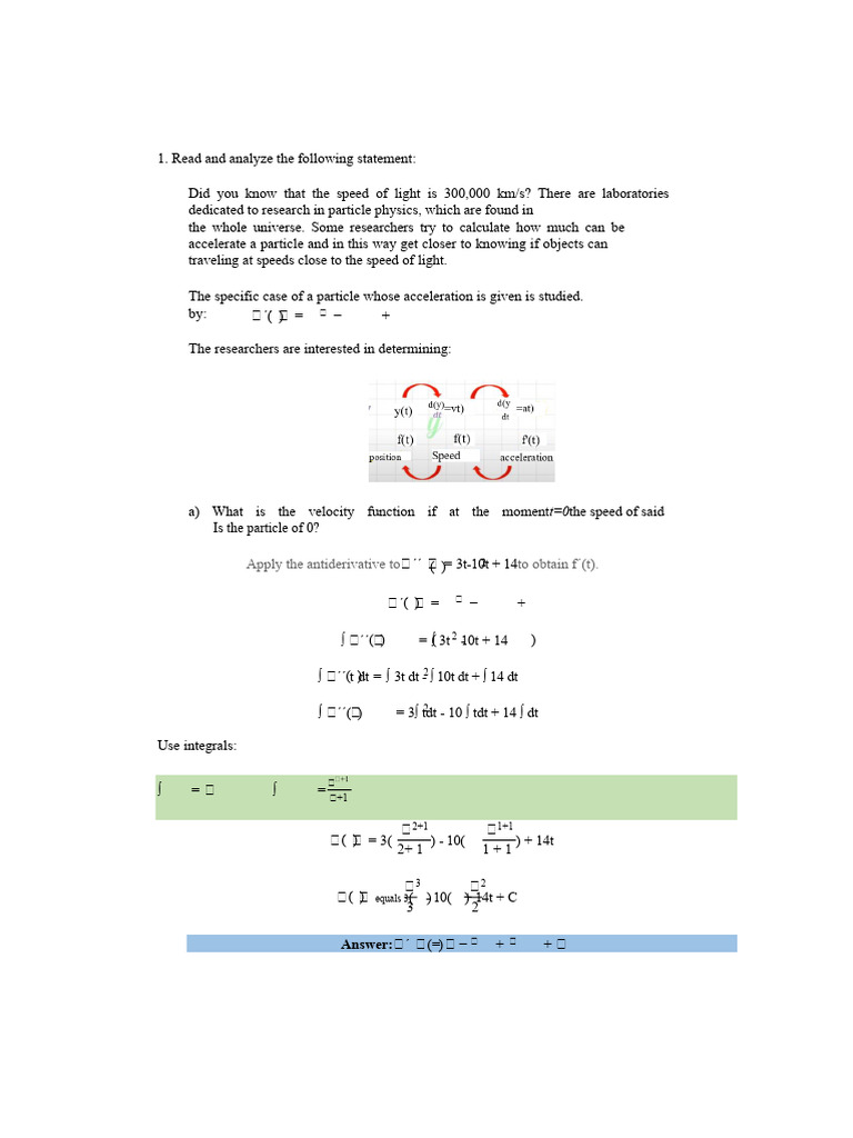 Particle Velocity and Position Analysis | PDF | Acceleration | Speed