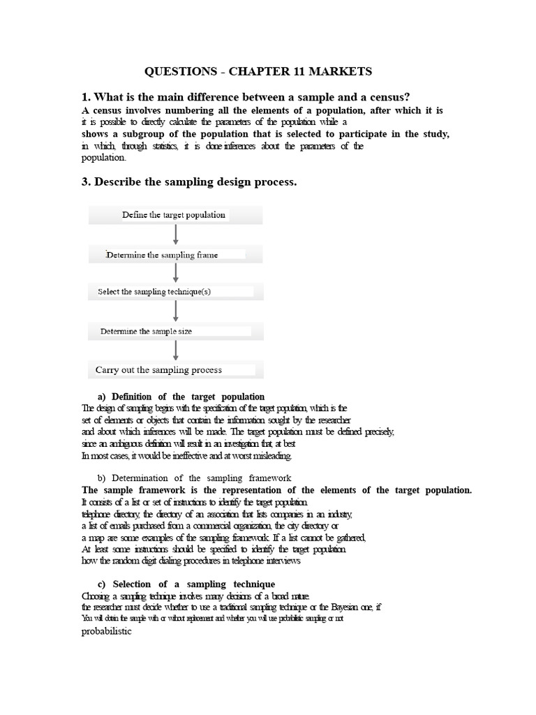 Markets - Questions Chapter 11 | PDF | Sampling (Statistics ...