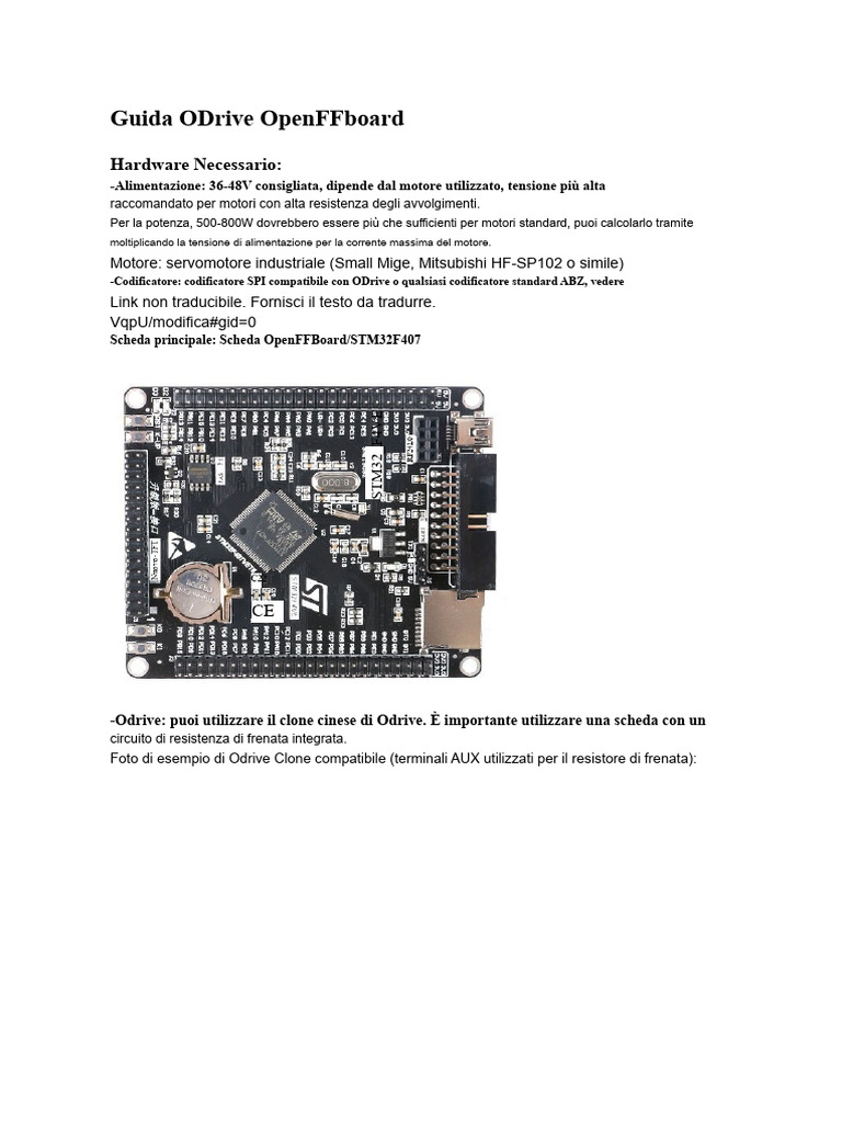 Guida Odrive OpenFFboard 1 | PDF