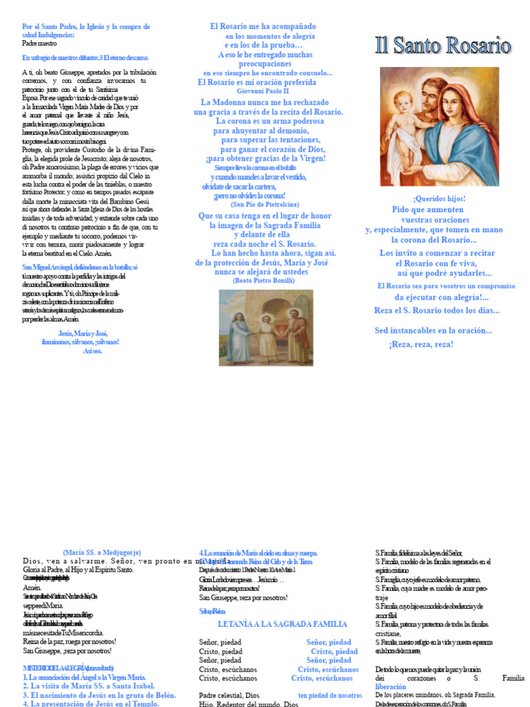 Folleto del Santo Rosario para Imprimir | PDF | María, madre de Jesús ...