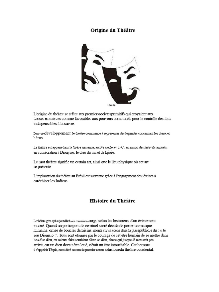 Étymologie et Origine du Théâtre | PDF | Théâtre | Comédie