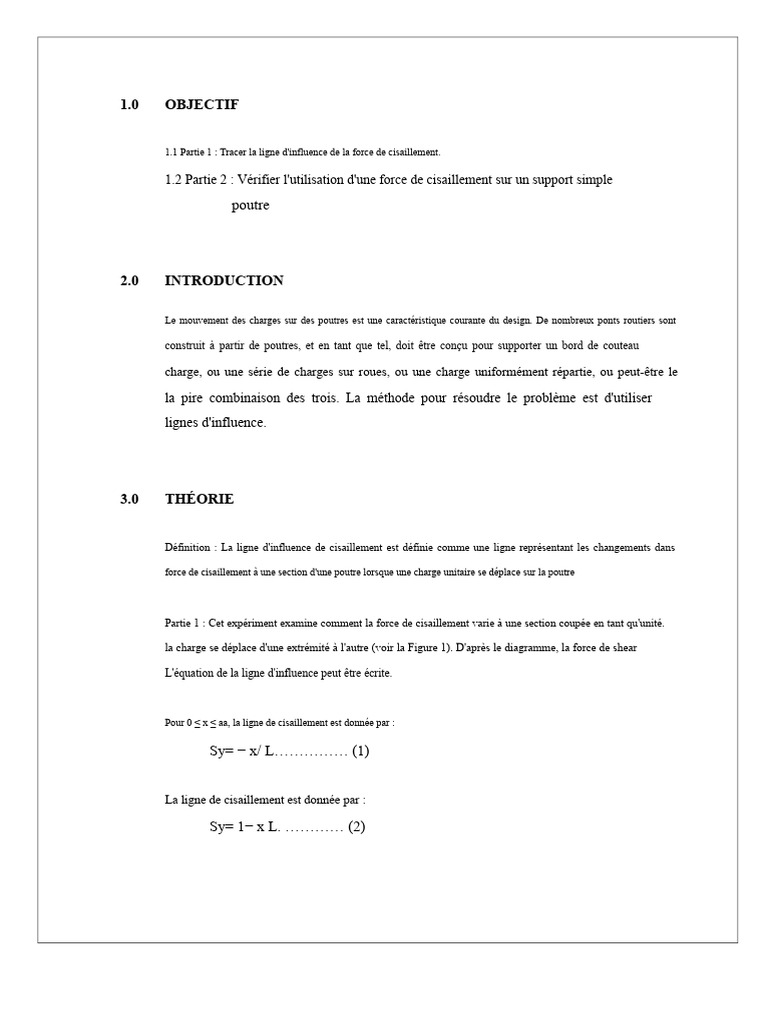 Lignes d'influence et cisaillement des poutres | PDF | Contrainte de ...