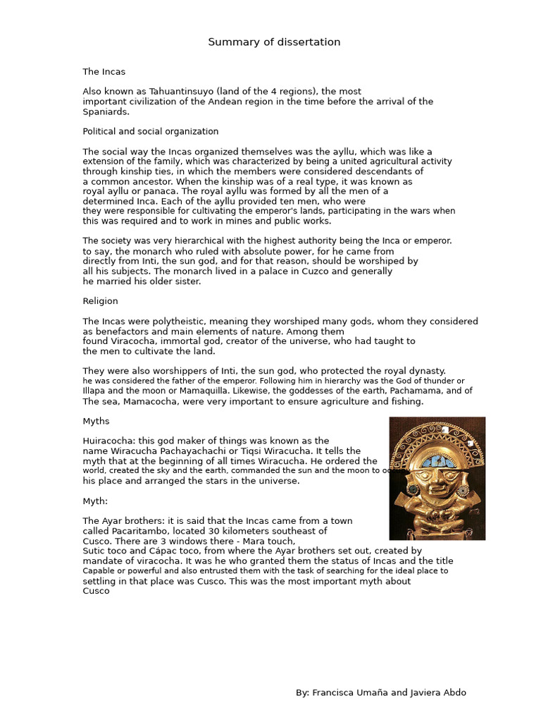 Inca Civilization: Society, Religion, Myths | PDF | Inca Empire ...