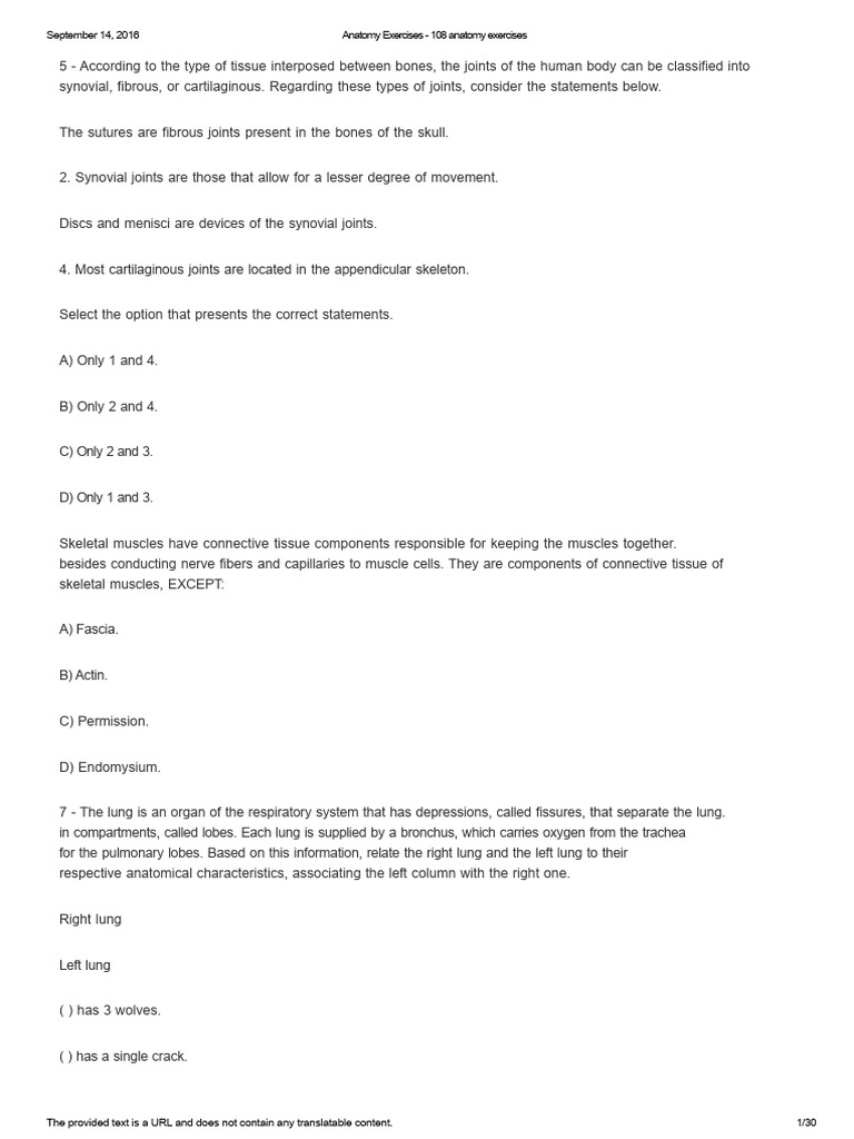 Anatomy Exercises - 108 Anatomy Exercises | PDF | Heart | Circulatory ...