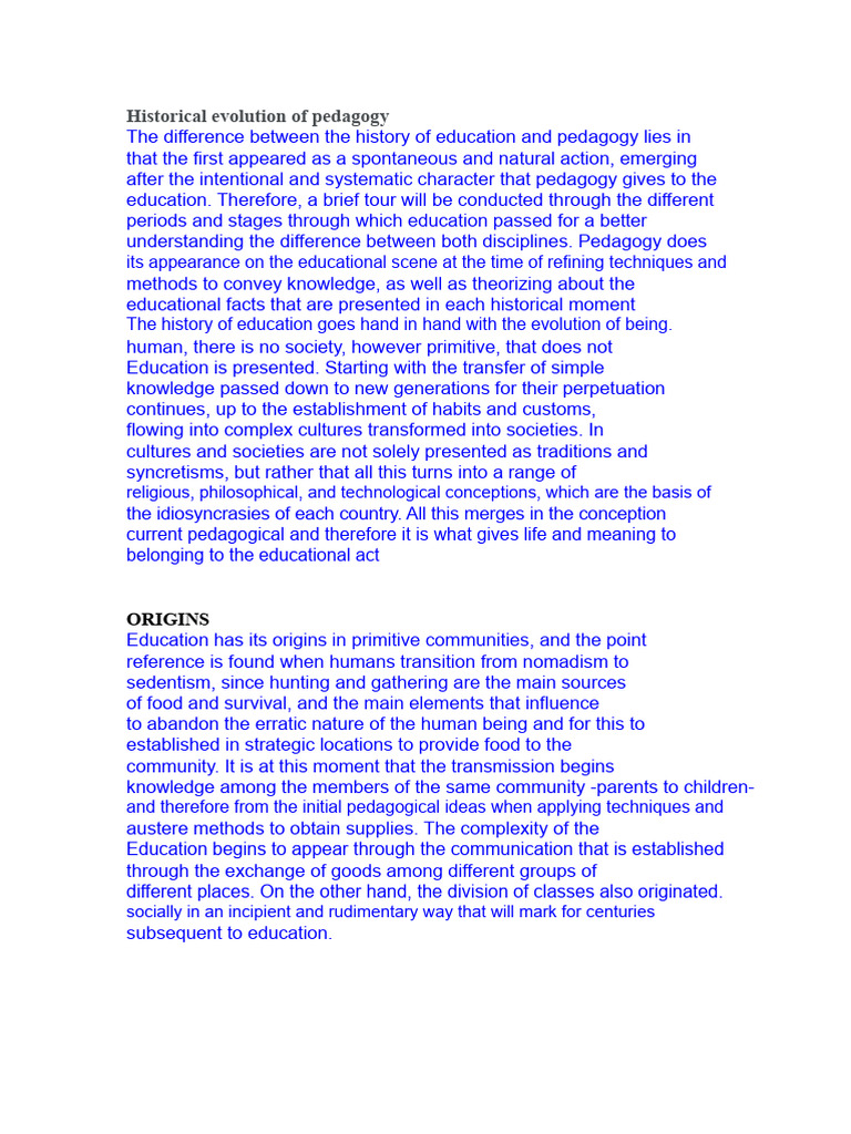 Evolution of Pedagogy Through History | PDF | Pedagogy | University