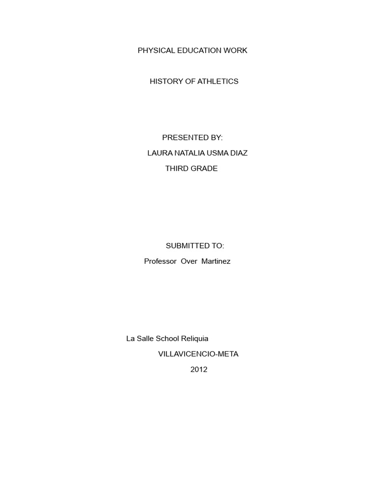 History of Athletics Overview | PDF | Track And Field | Sport Of Athletics
