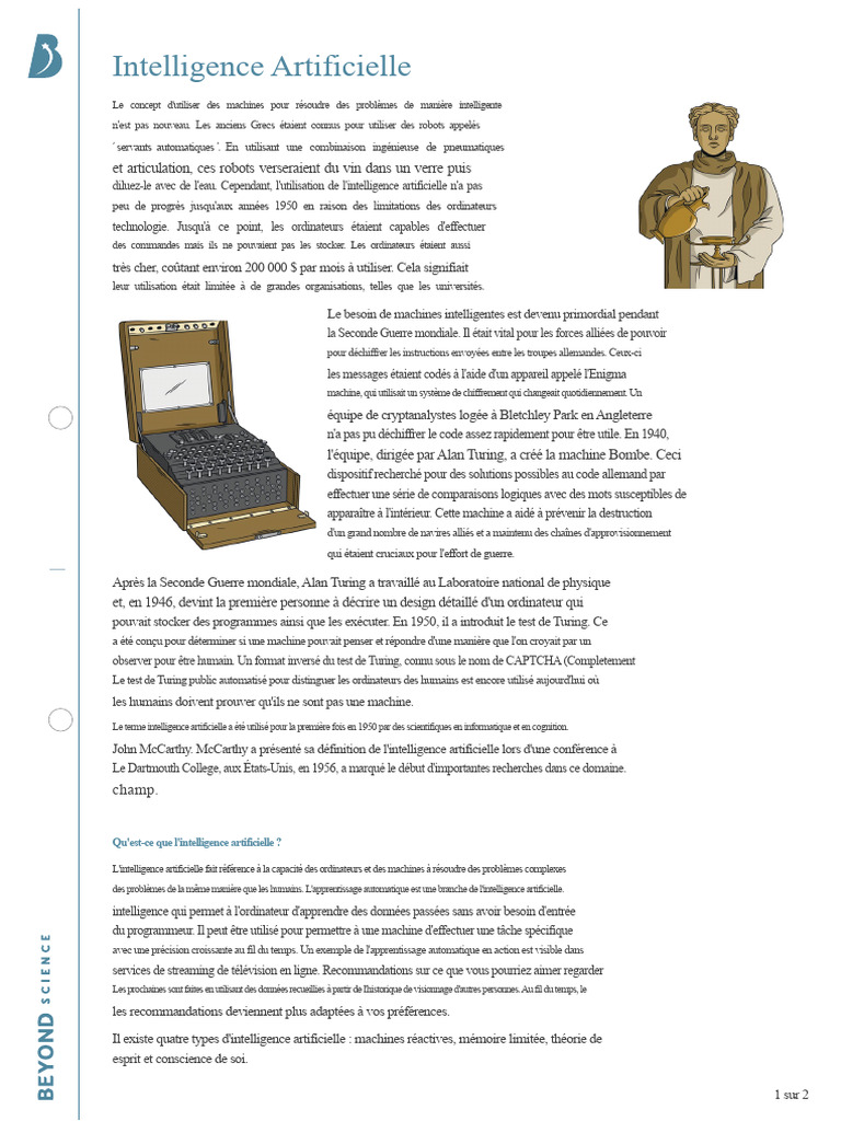 Histoire et types de l'intelligence artificielle | PDF | Intelligence ...